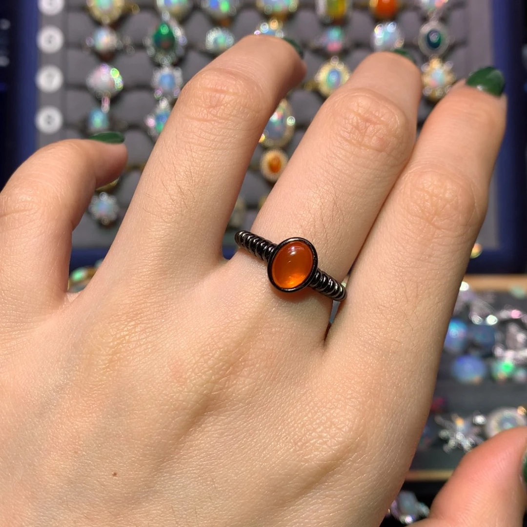 银S925镶嵌欧泊戒指款式 每****觉