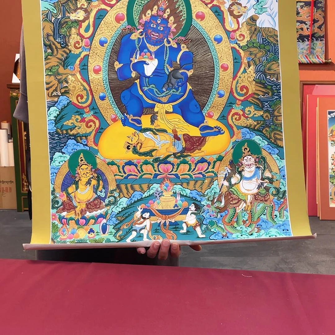 装裱画50×70纯手绘彩绘黑C