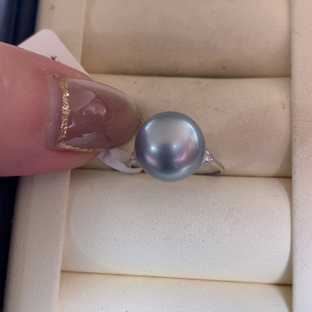 18K金镶嵌海水珍珠戒指