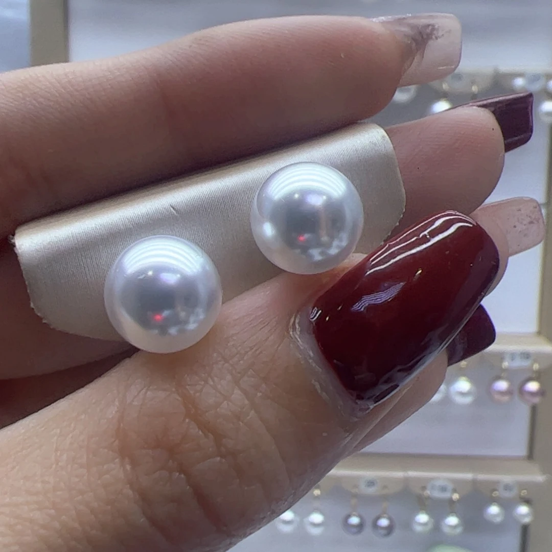 淡水珍珠耳饰银S925镶嵌