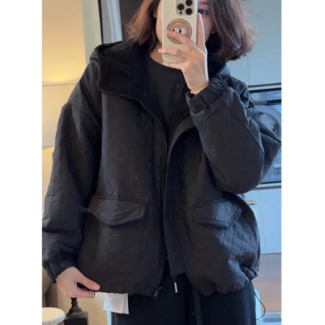28新款双面双穿连帽加厚棉服