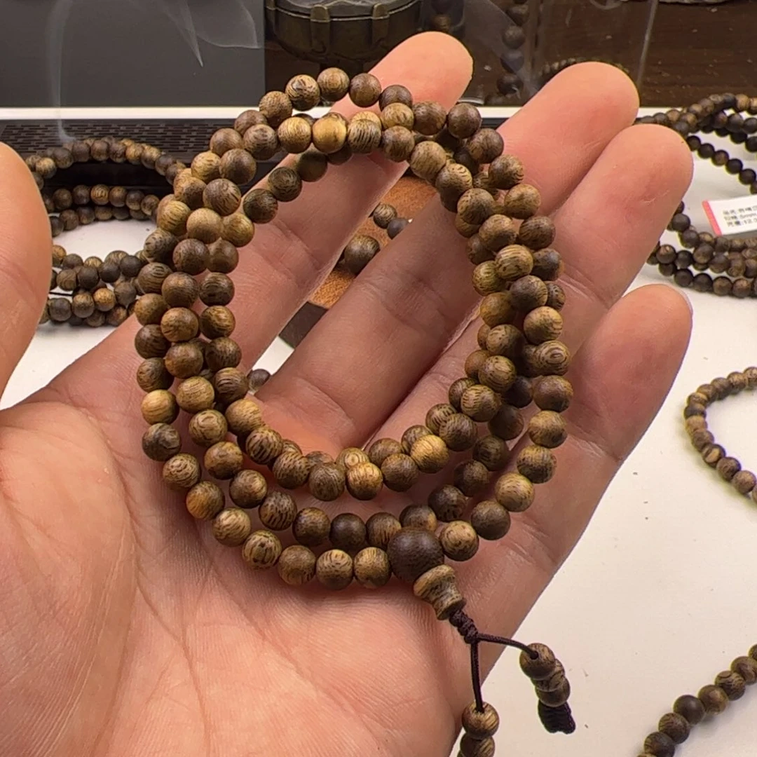 沉香碎屑沉香圆珠多圈5mm