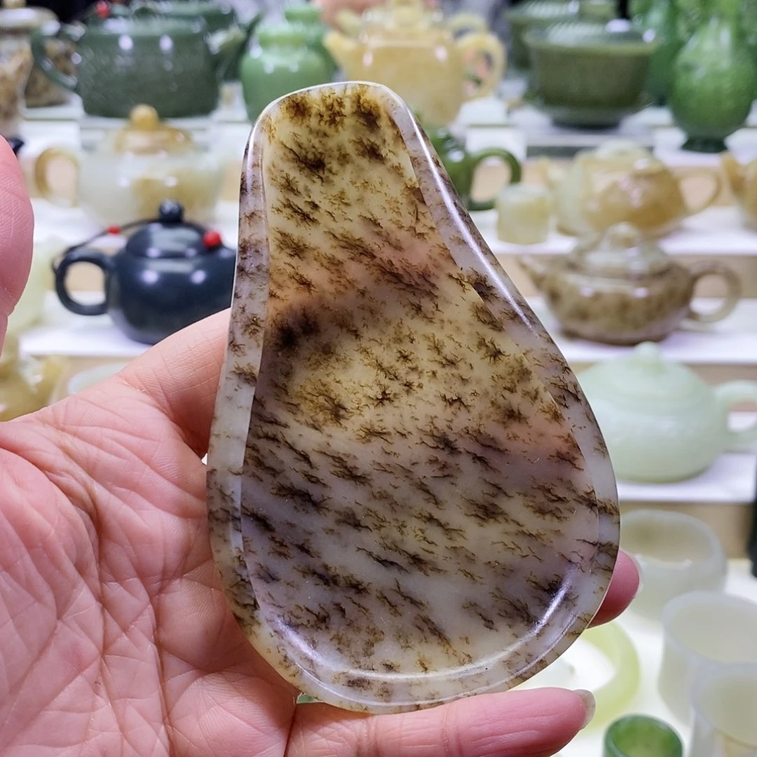 和田玉茶则未镶嵌