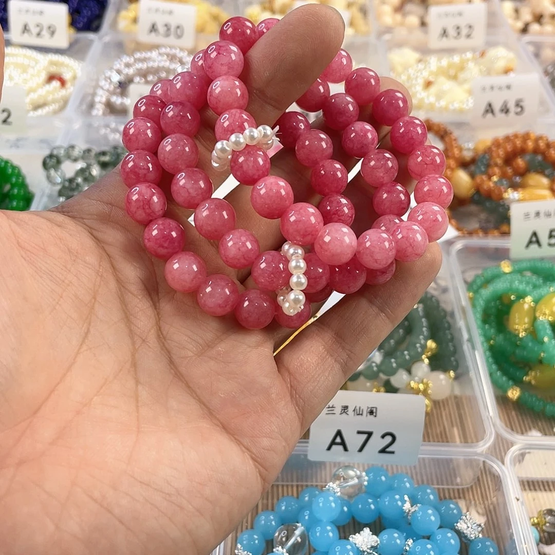 檀香木手串银S925镀金镶嵌