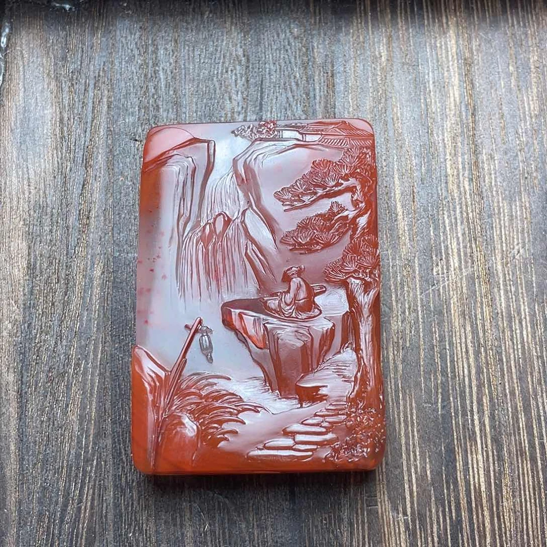 南红玛瑙吊坠(不含链)未镶嵌鹿*狼