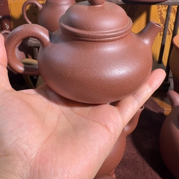 紫砂茶壶紫泥底槽青容天209cc