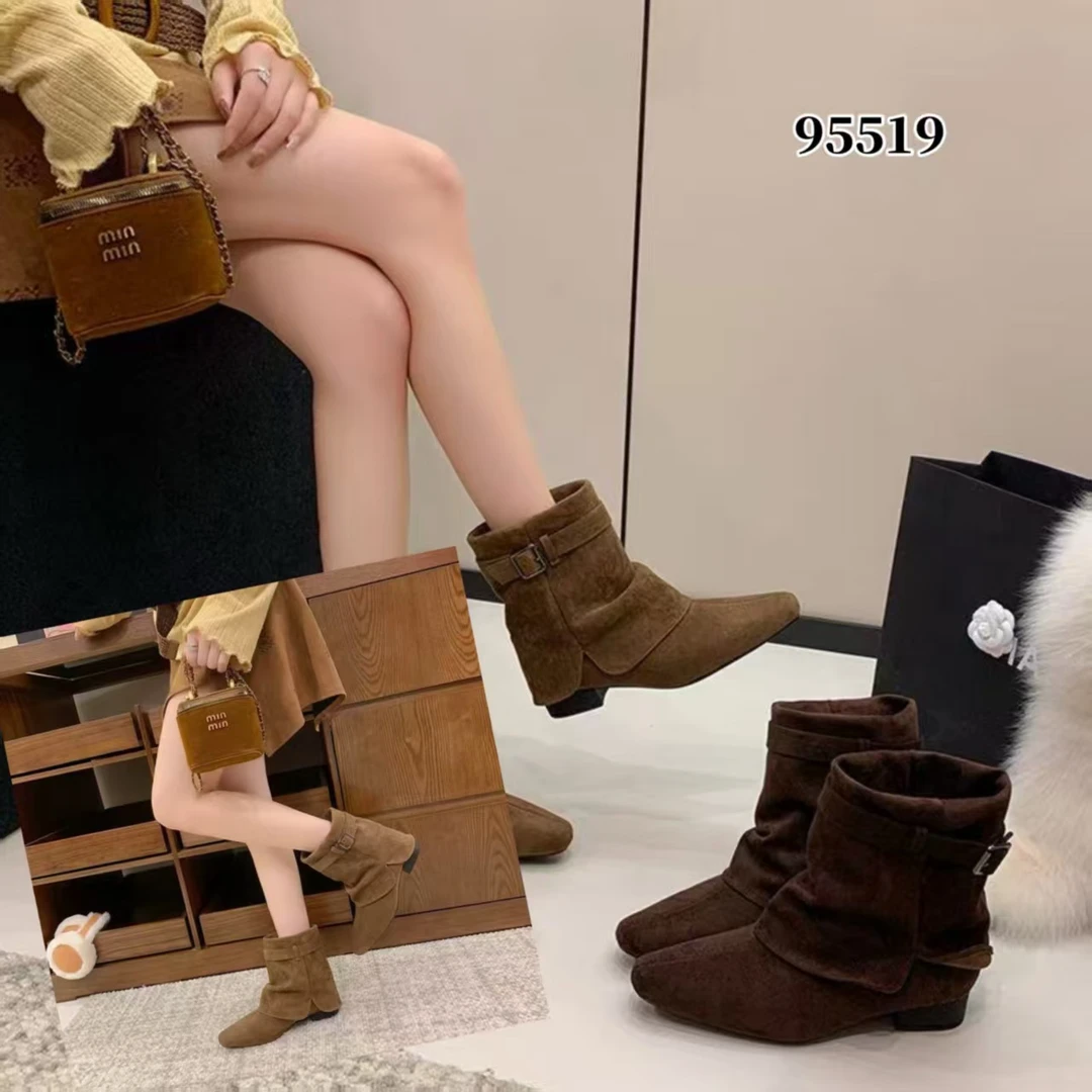 95519英伦风复古百搭时尚女靴