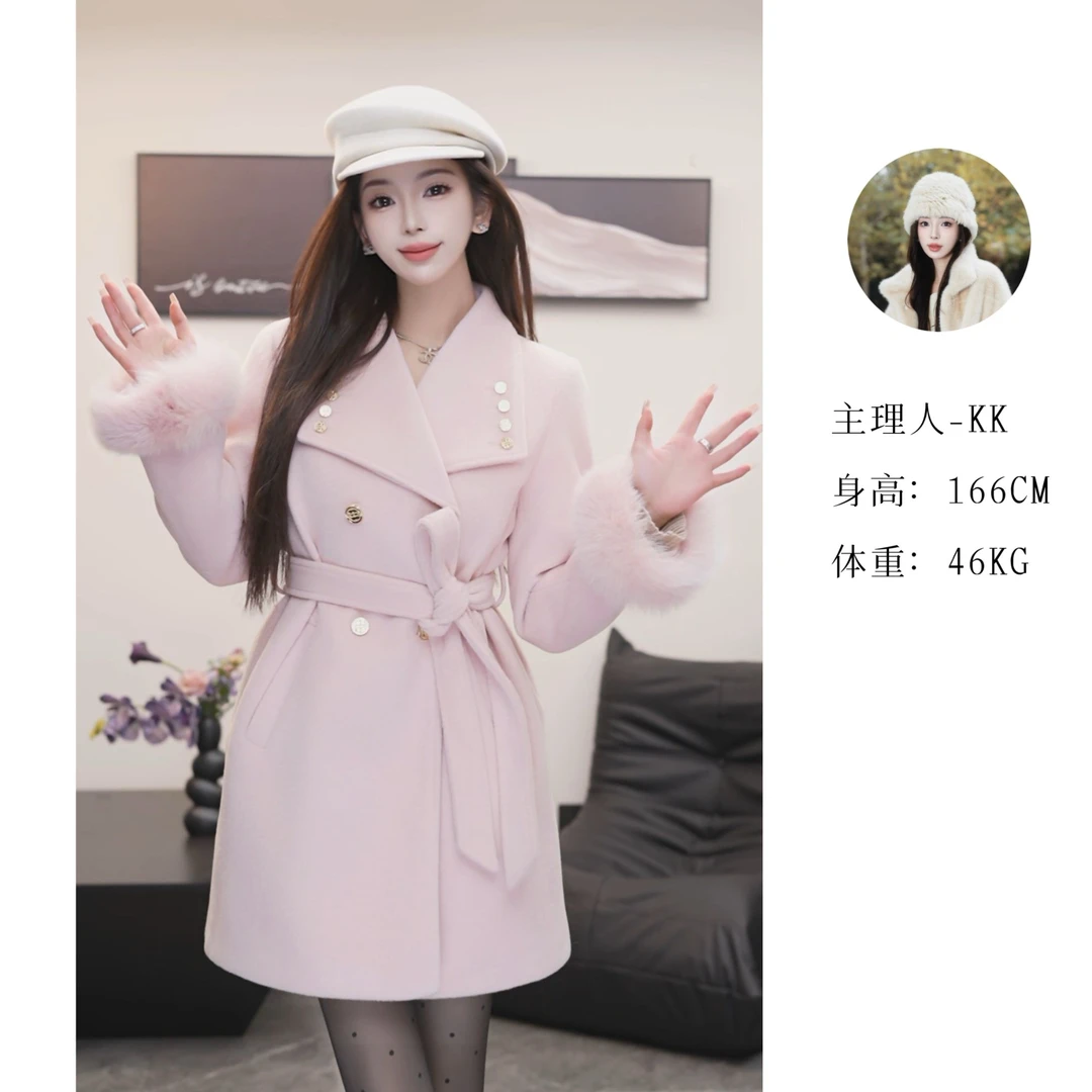 【王凯琪KK 专属】2024秋冬新款狐狸毛羽绒大衣QL8DY609