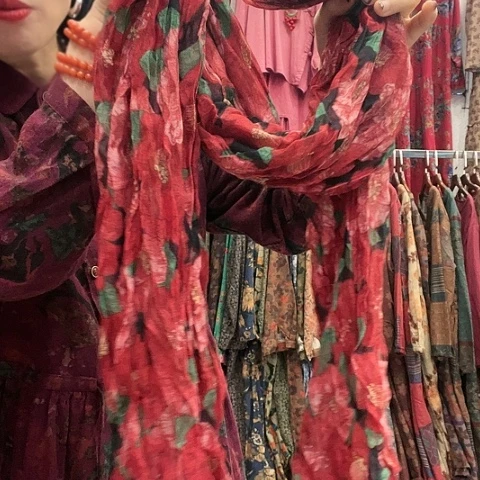 招财猫百搭麻围巾吸汗透气