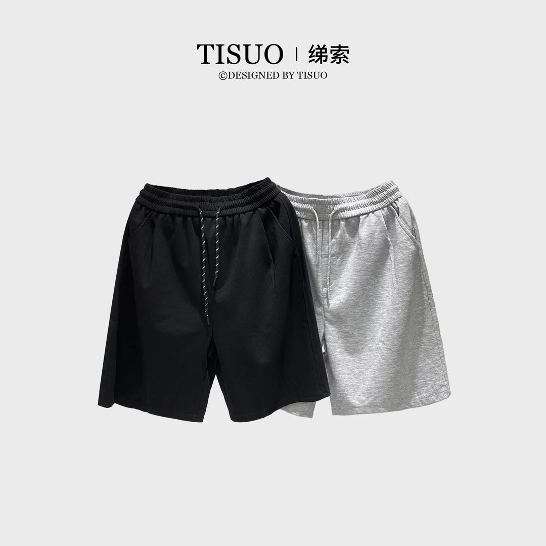 TISUO/绨索简约百搭复古棉质运动休闲男士五分裤TS552371