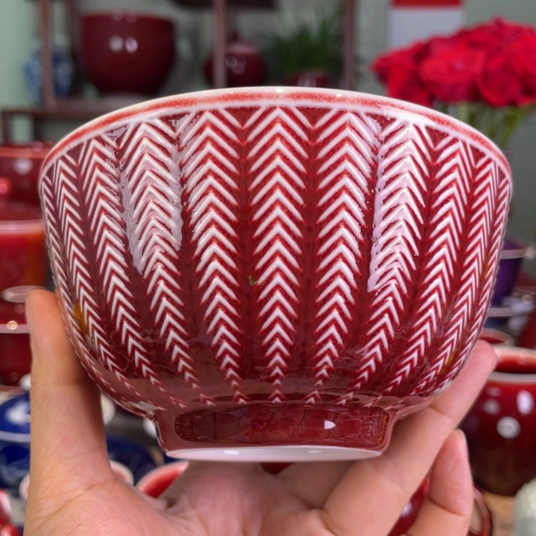 清欢雅玩原矿郎红饭碗