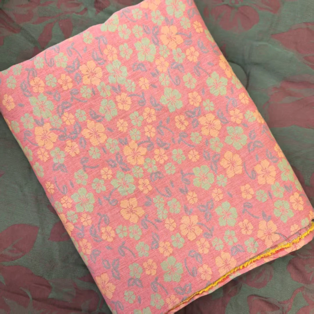 布头 粉色小碎花--205*250纯棉双层纱床单布头