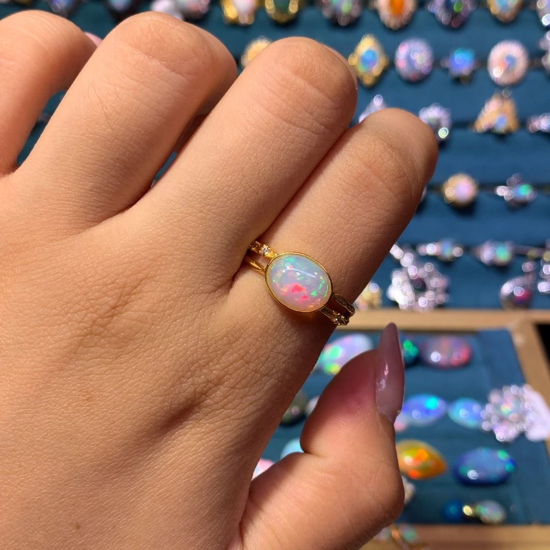 欧泊银S925镶嵌戒指款