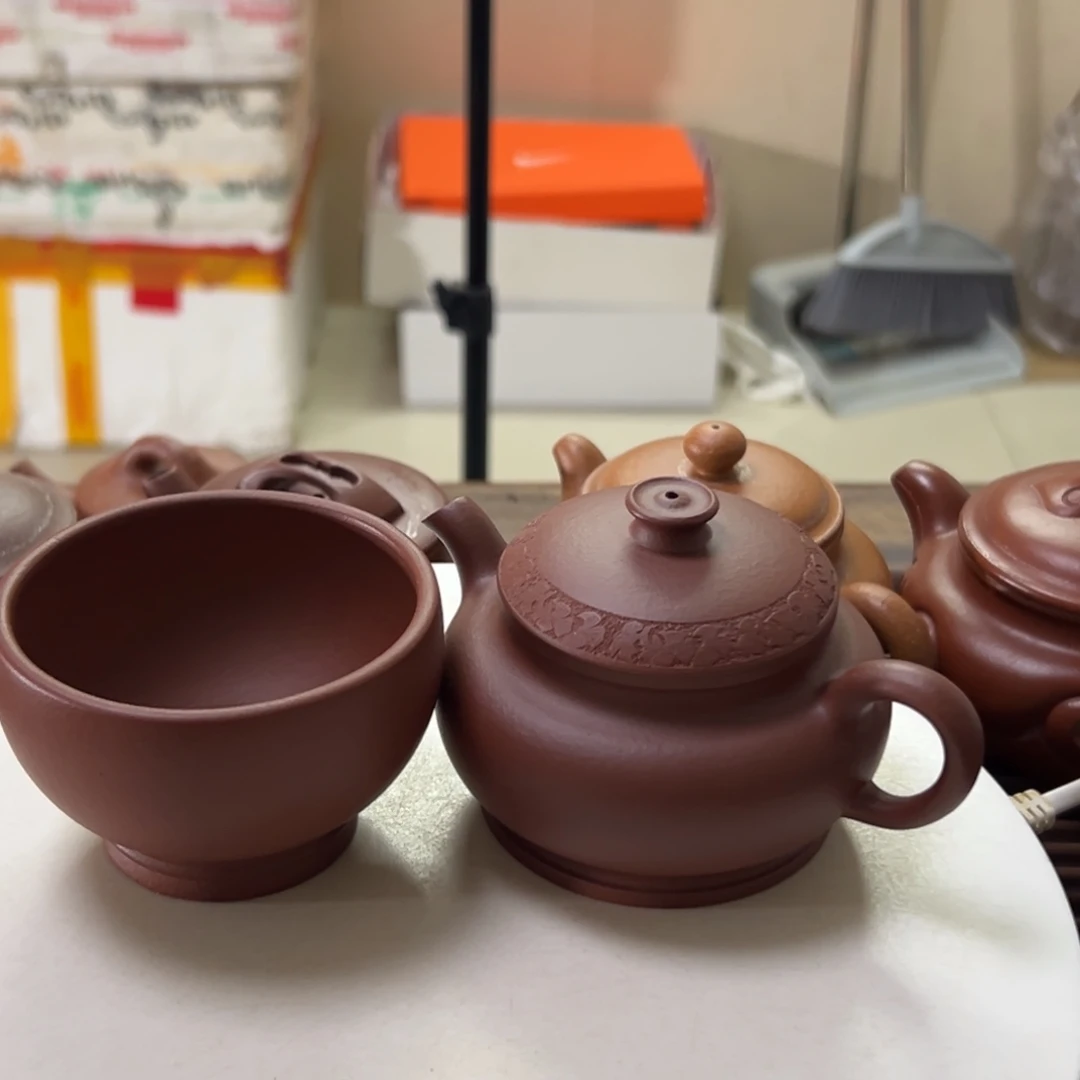 紫砂茶壶红皮龙颂金160
