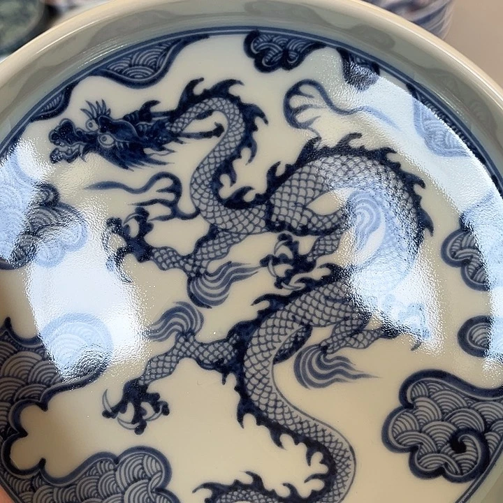 杯景德镇青花穿云龙大壶承