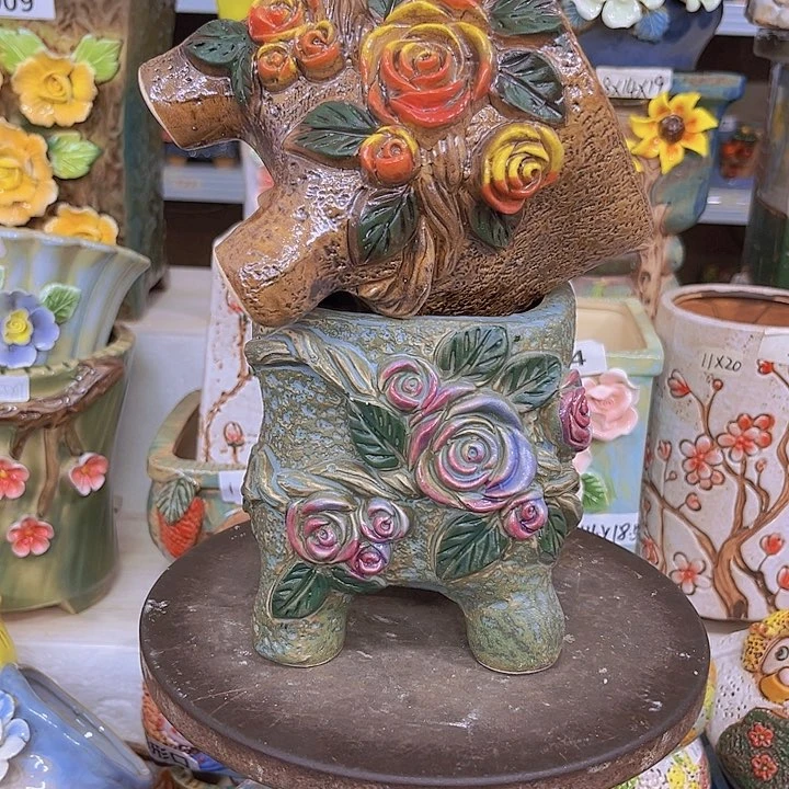 紫砂花盆粗陶材质多肉花盆