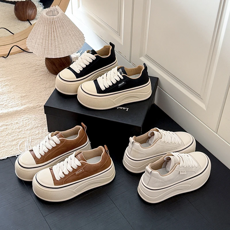 欧货新款厚底韩版轻奢小白鞋女秋季时尚大头增高百搭休闲女款板鞋