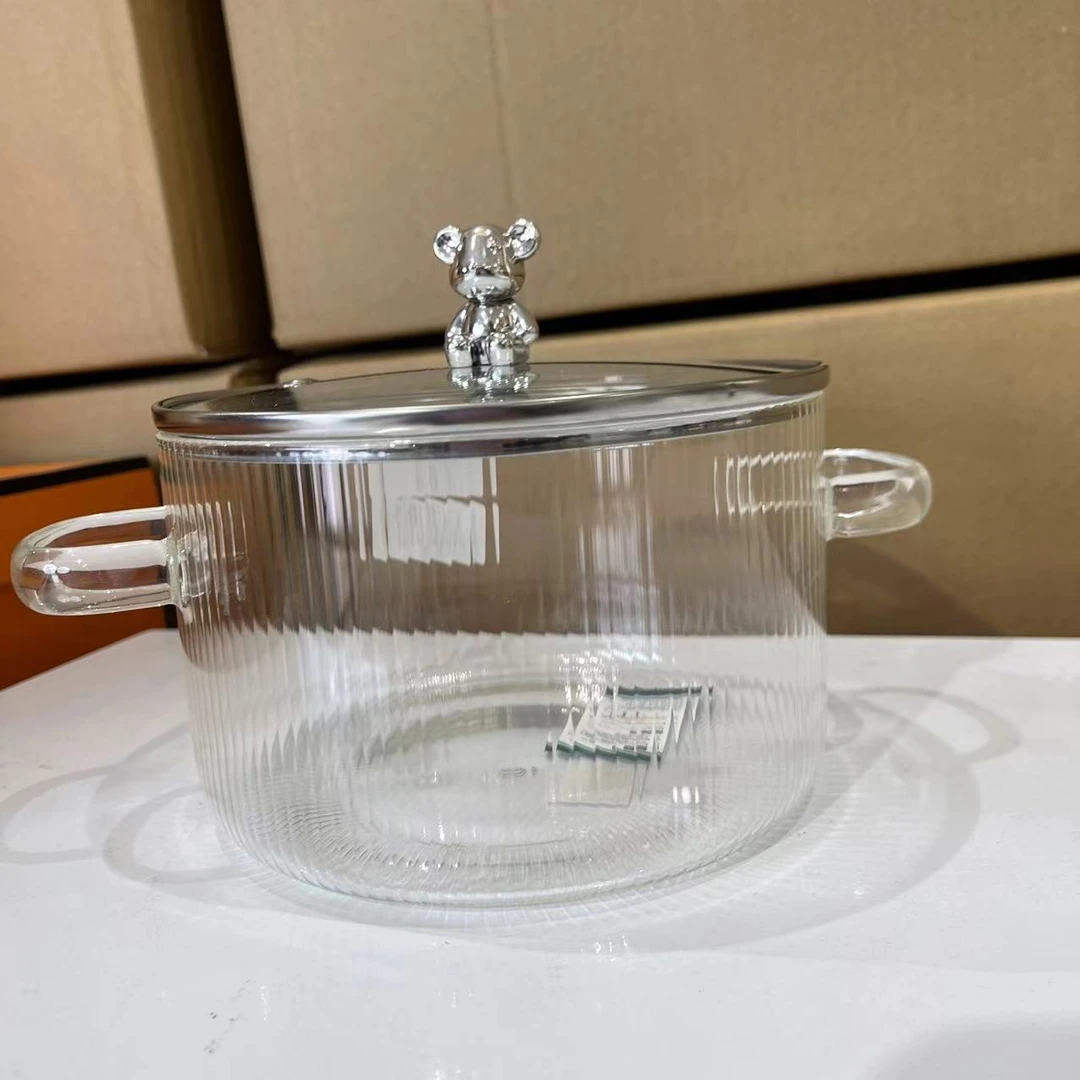 高硼硅玻璃锅明火耐高温小奶锅透明电陶炉专用汤锅煮锅炖锅煲