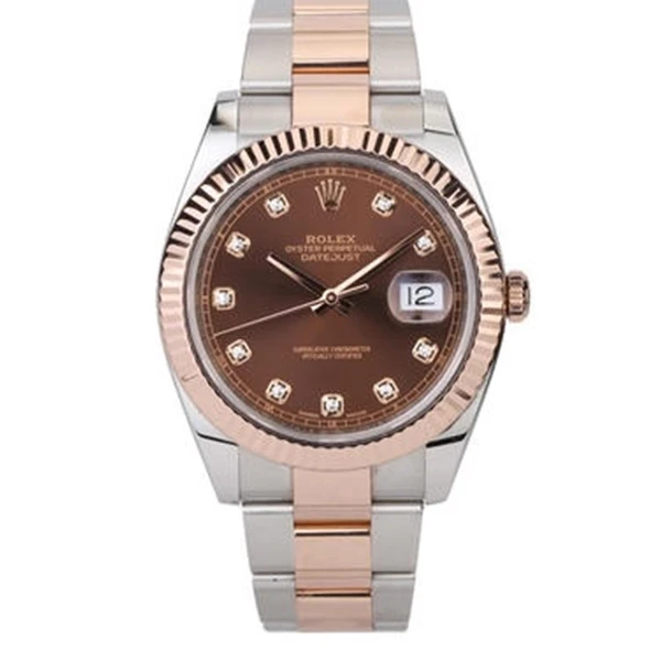 95新 Rolex/劳力士 99新咖盘钻刻间表径41日志款腕表/11004244