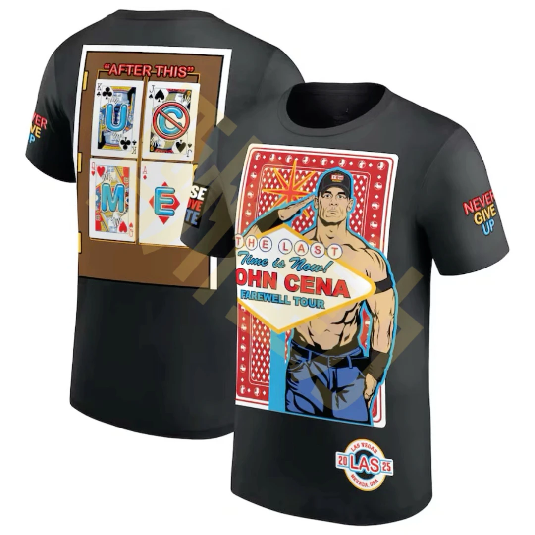 2025新款WWE约翰塞纳John Cena短袖纯棉摔角T恤上衣宽松体恤男女