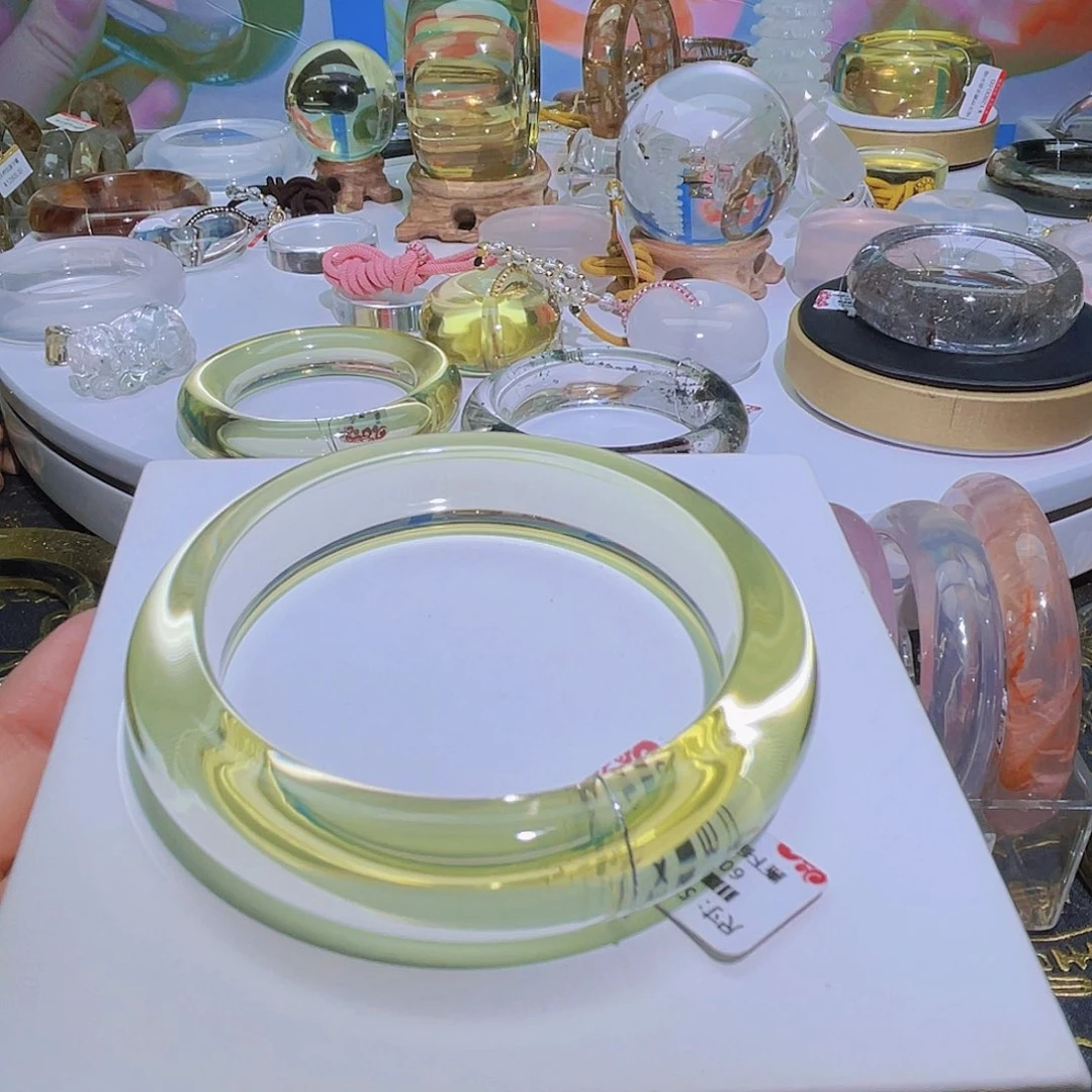 手镯水晶未镶嵌天然冰透全净体高冰正圈57圈
