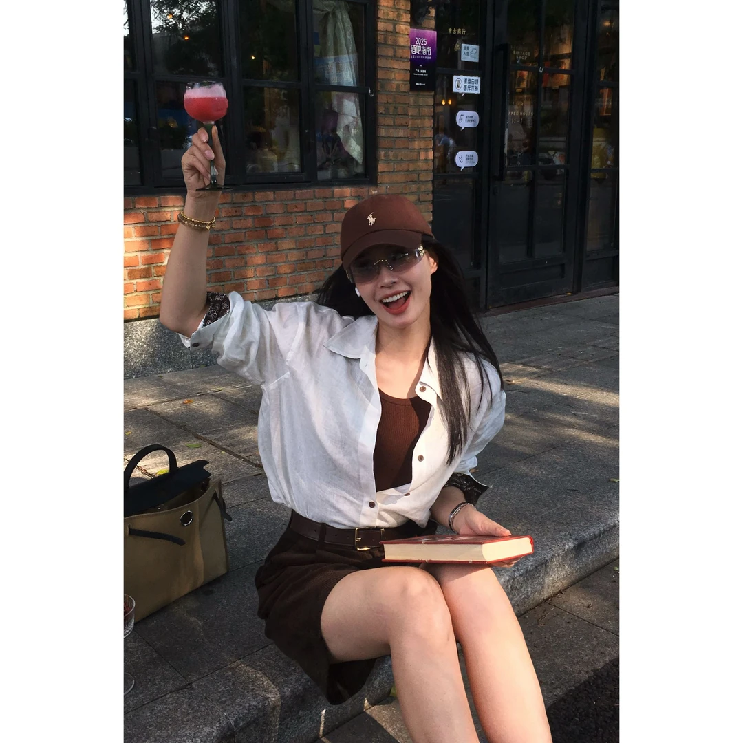 【小白】亚麻衬衫老钱风刺绣小马宽松长袖衬衫Y949