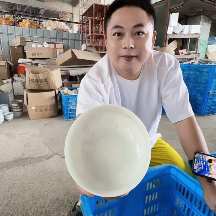 景德镇高温陶瓷水点桃花蘸料碗10个