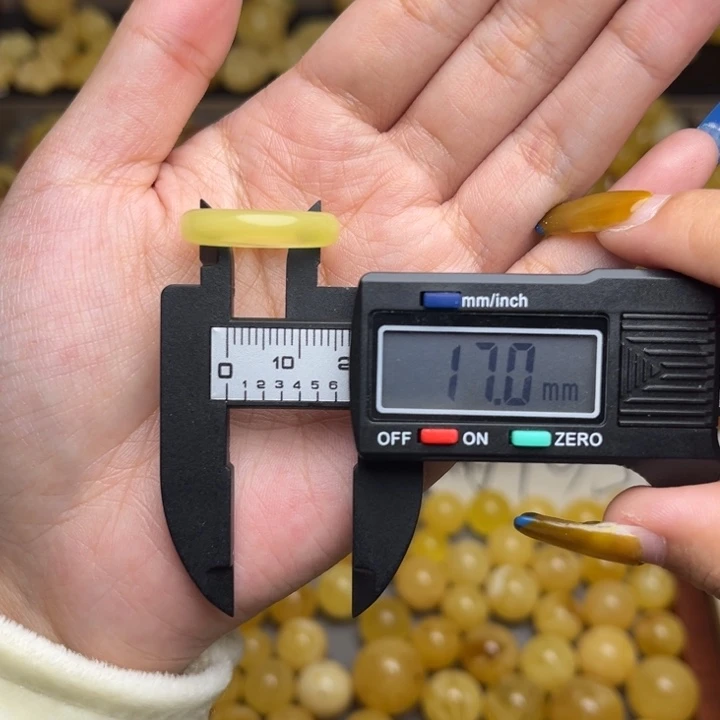 蜜蜡未镶嵌珠宝奇石天然蜜蜡满蜡戒指指环戒圈一个