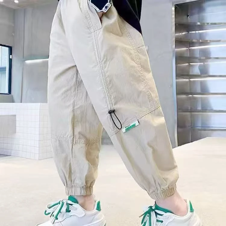 502525童装男童休闲长裤 2025春季儿童潮酷洋气休闲棉布宝宝长裤