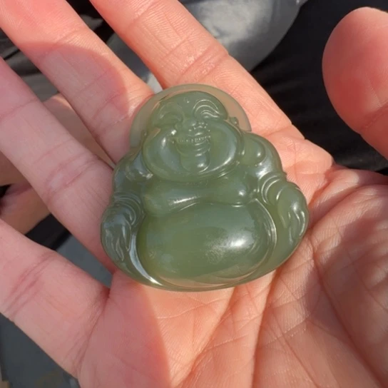 和田玉颈饰未镶嵌高冰无包容冰湖水4.5大佛