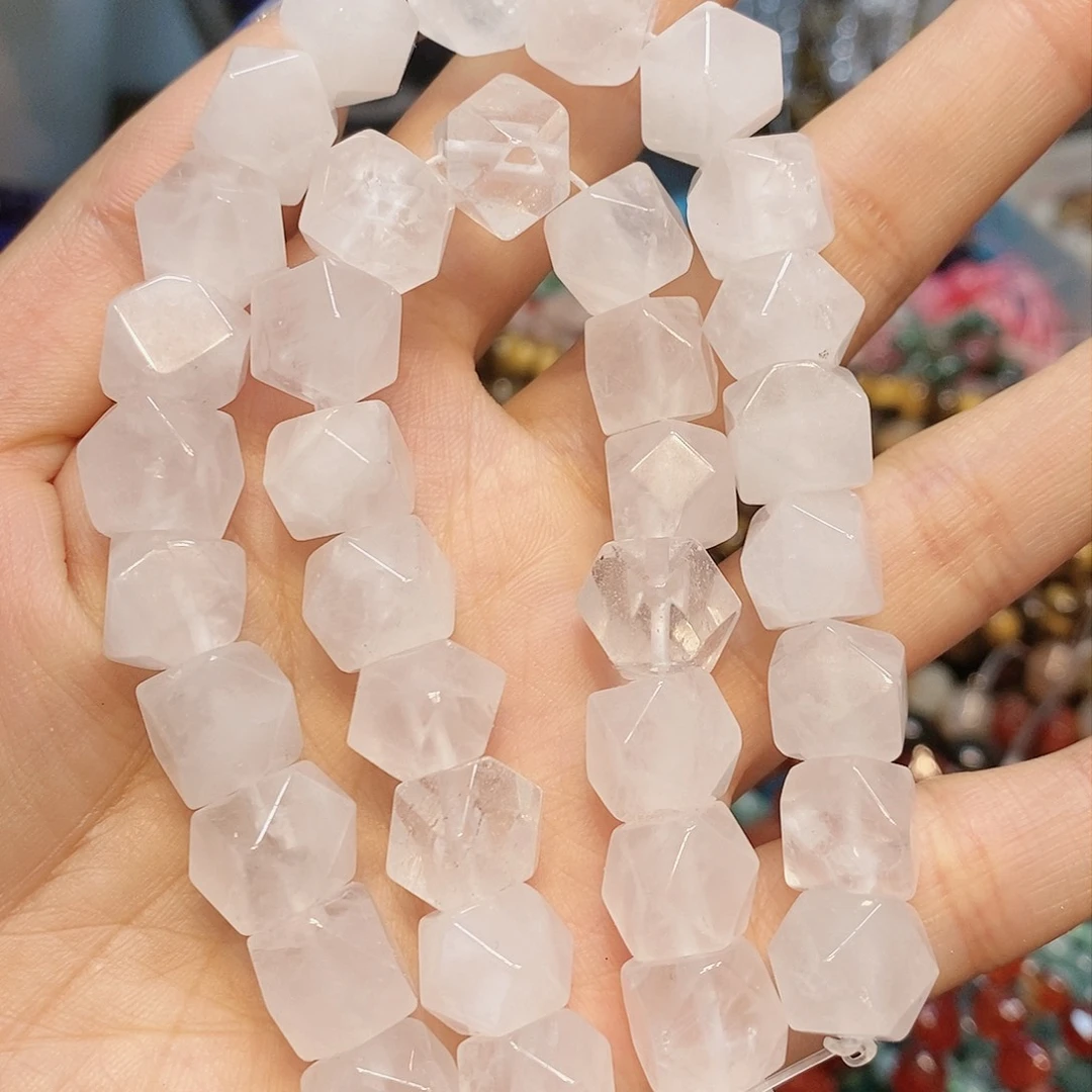 玛瑙/玉髓散珠天然白水晶八棱