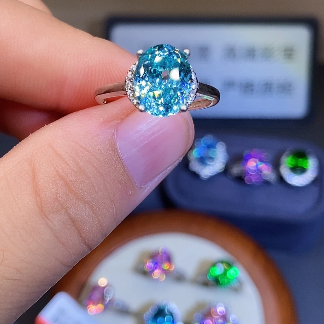 碧玺银S925镶嵌戒指