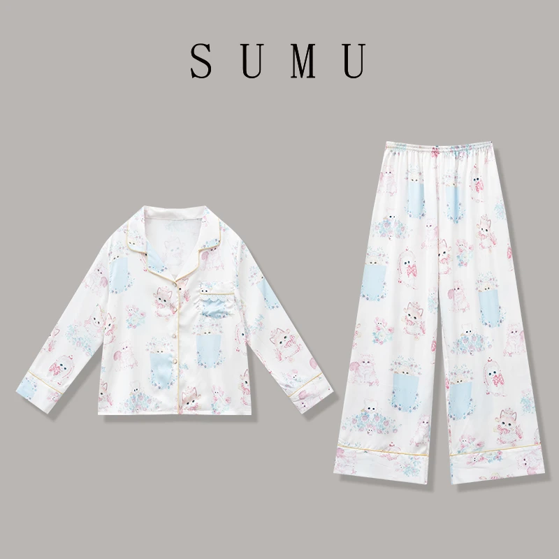 宿慕SUMU 女款套装 3-2 春季2025新款时尚舒适睡衣套装M000LL