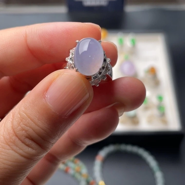 定制翡翠未镶嵌冰紫蛋面