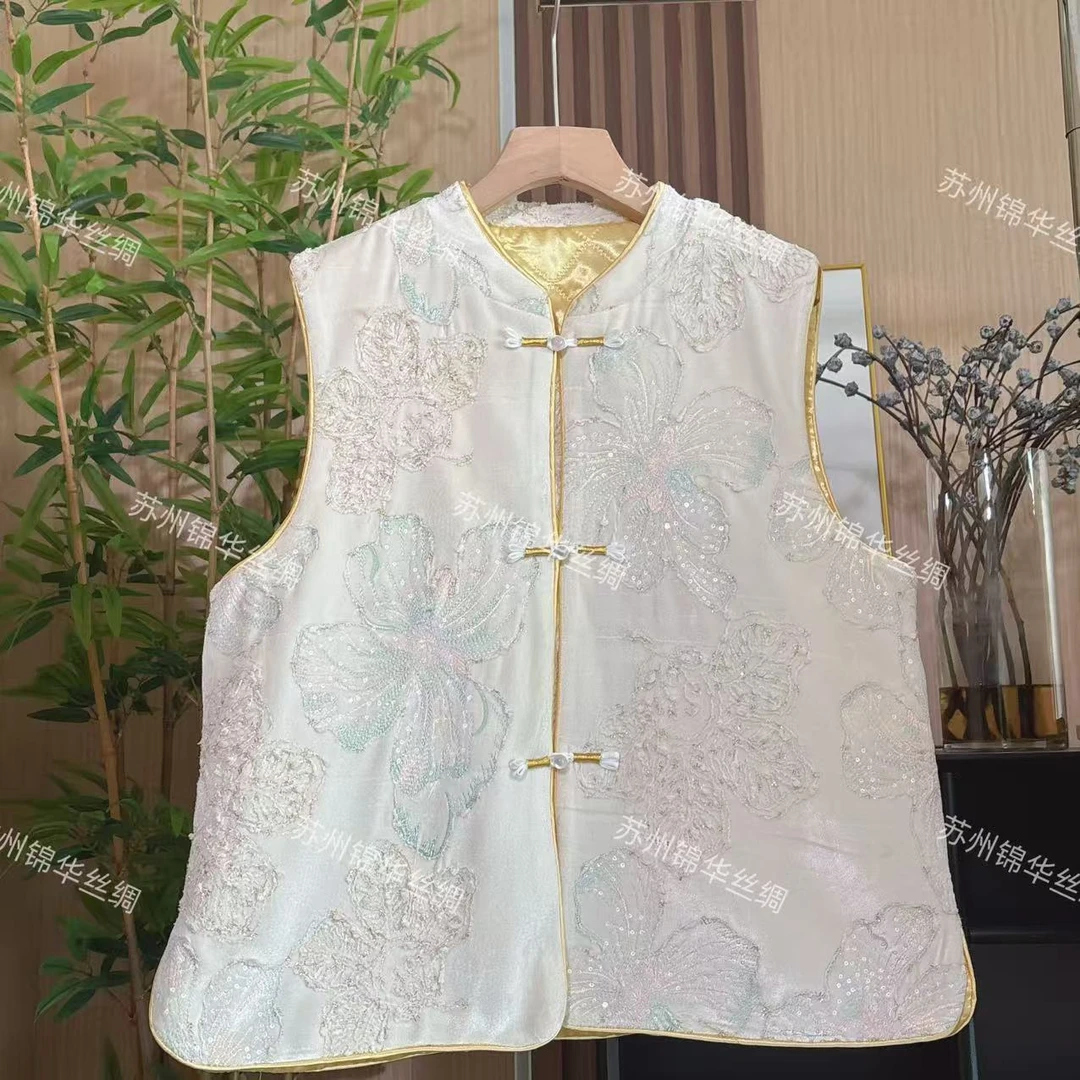 【白月光马甲】秋冬国风女士新中式百搭时尚高级无袖丝绒马甲N01