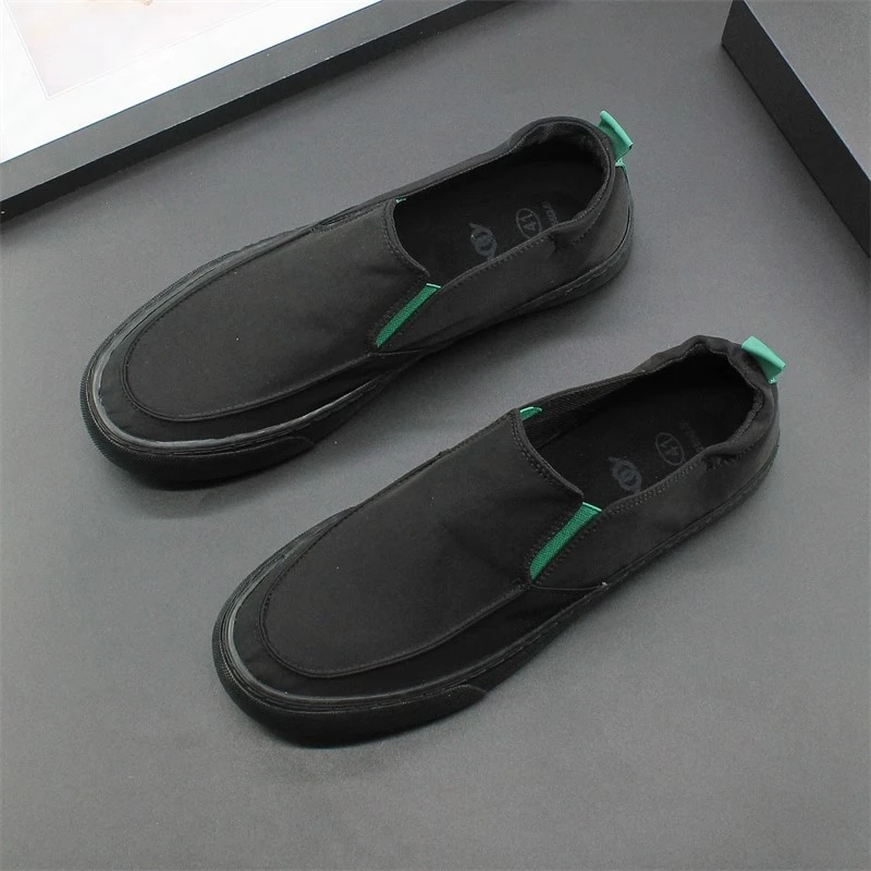 韩式『设计风』简约色调！时尚精品！新款软底一脚蹬透气防滑帆布鞋男