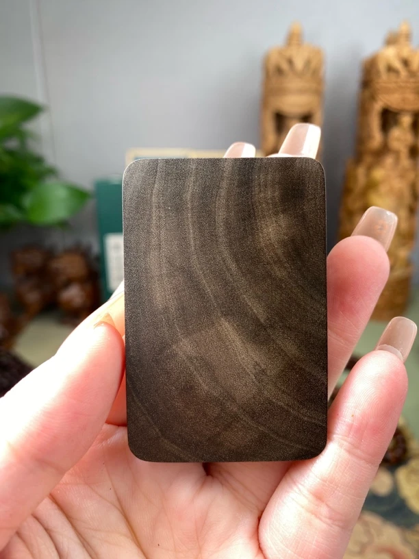 印度老山檀香土埋阴沉料无事牌4×6×1cm