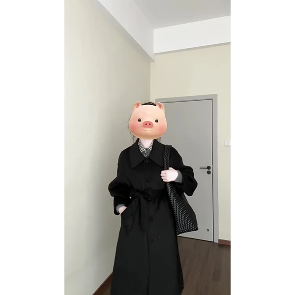 高级感穿搭灰色假两件针织毛衣+格纹百褶短裙套装韩系外套一整套