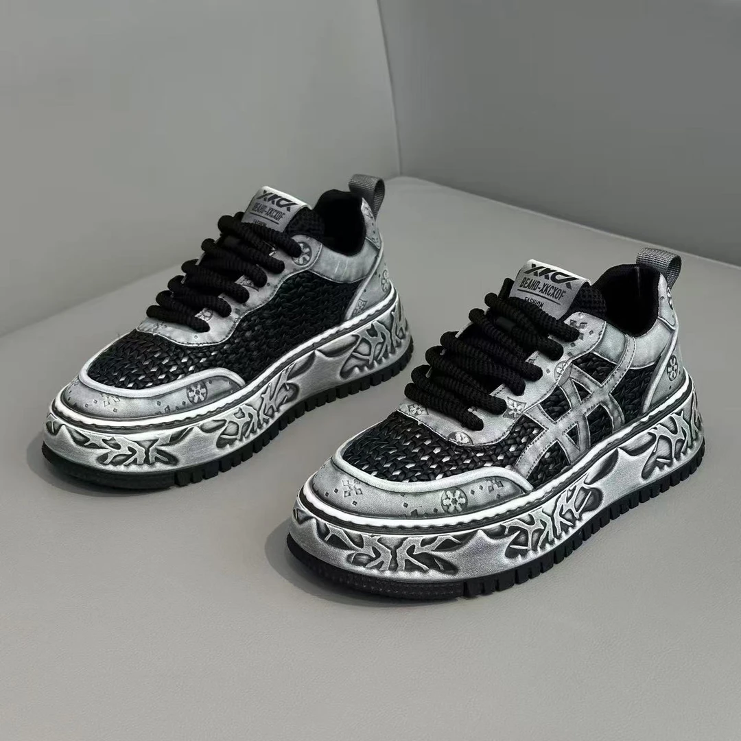 男鞋2025夏季新款网面透气男士运动休闲鞋软底舒适百搭网红潮鞋子