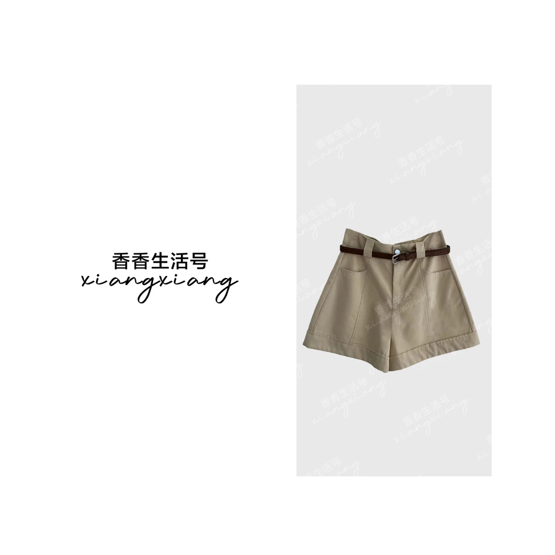 【香香严选】“百搭派”高腰短裤2025夏季新款A字显瘦百搭女裤80377