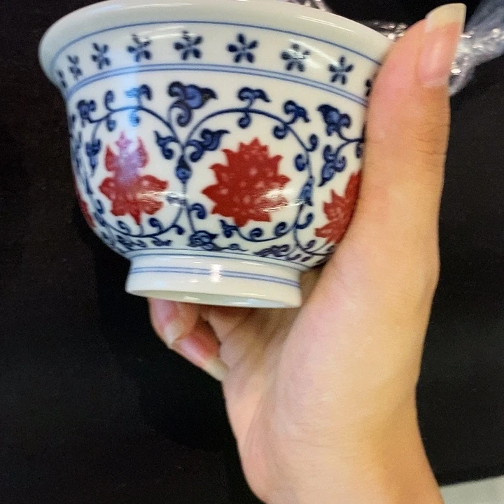 瓷片青花釉里红大压手