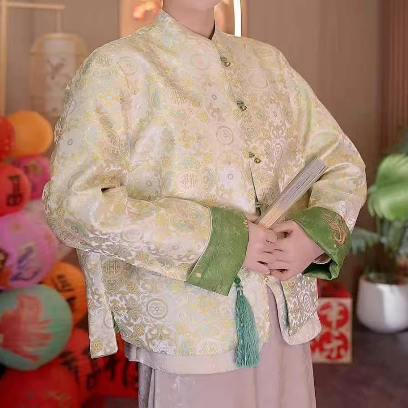 双面穿提花新中式春秋款改良国风盘扣外套2025A8811-沐沐