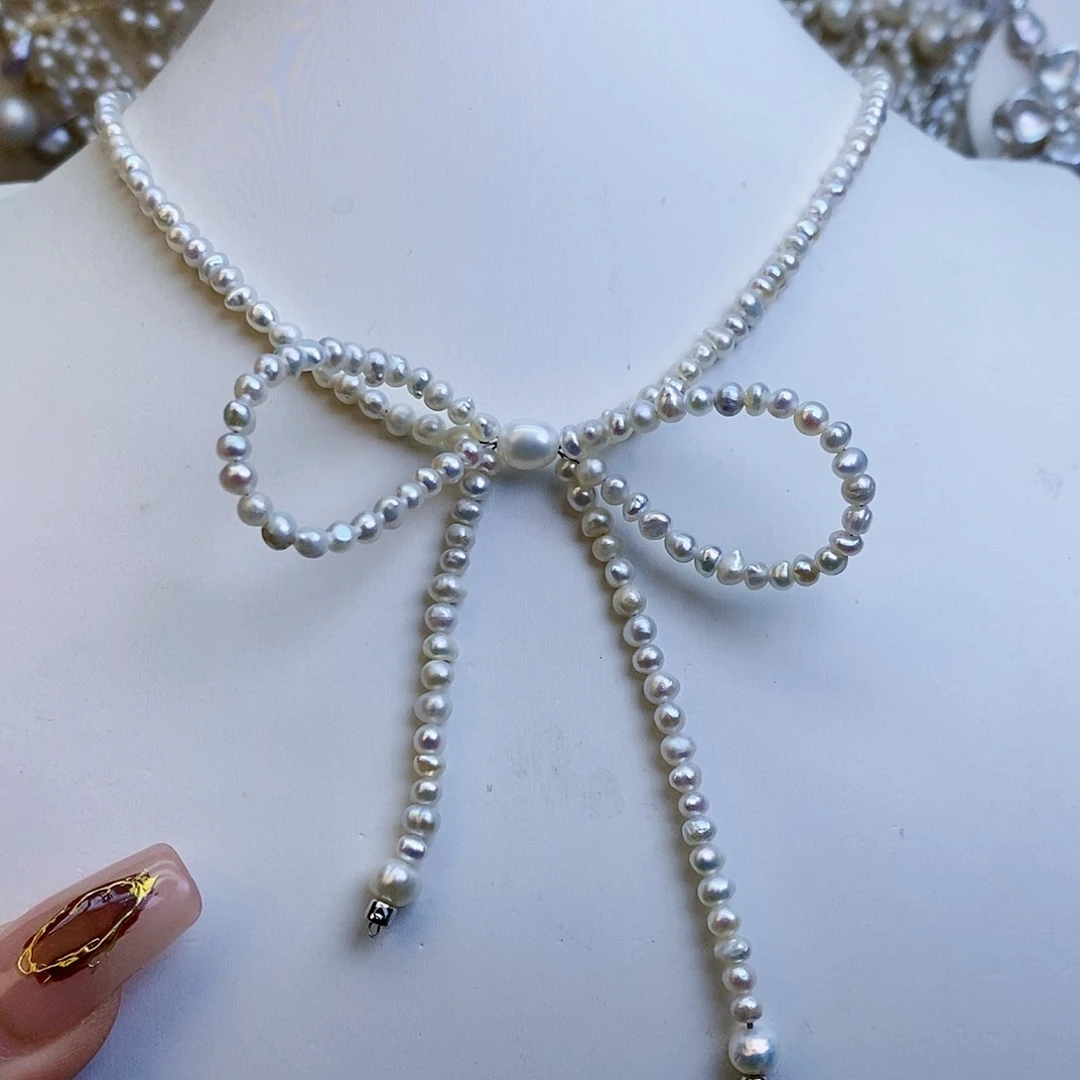 淡水珍珠颈饰银S925镶嵌