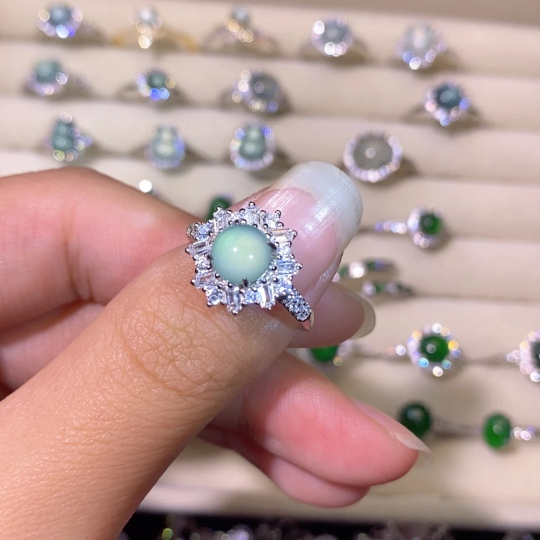 翡翠银S925镶嵌颈饰天然