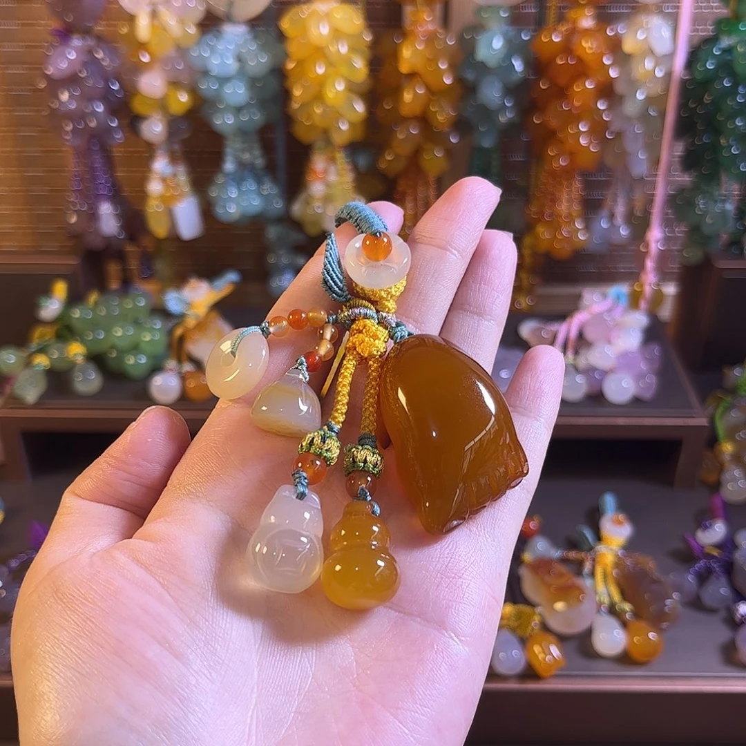 玛瑙/玉髓未镶嵌车挂钥匙扣