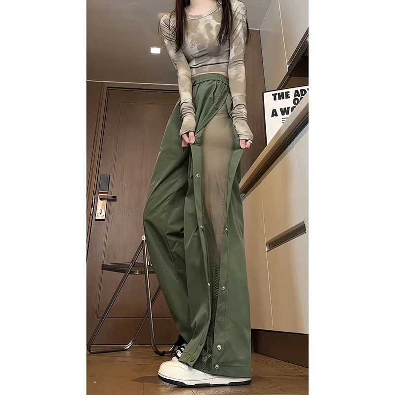 户外机能运动三防透气速干冲锋裤男女网布拼接高街登山工装休闲裤