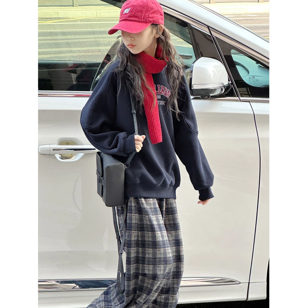 K30336孙小美刺绣女童加绒加厚卫衣秋冬装2025新款儿童上衣打底衫