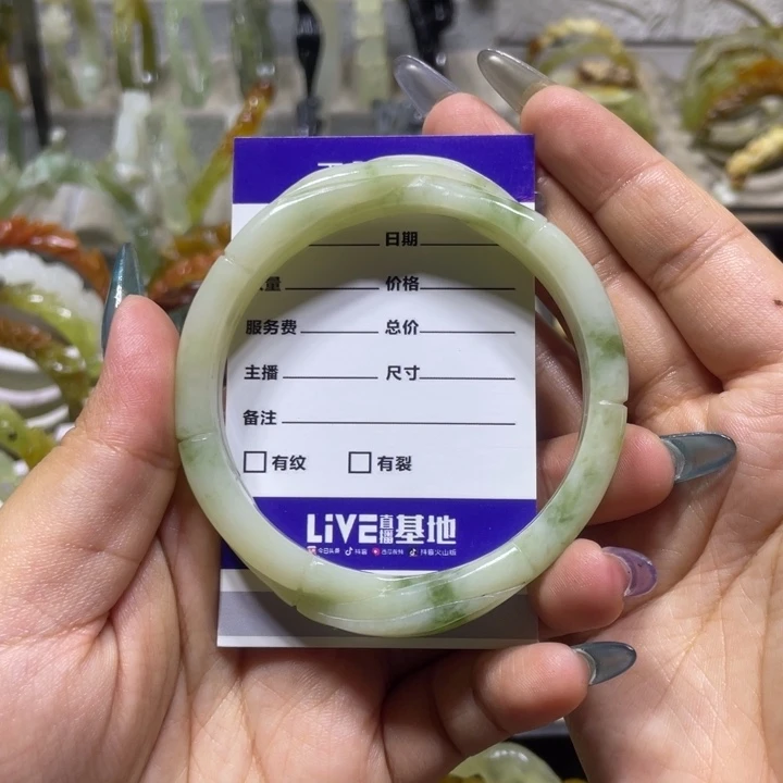 武***馆岫玉未镶嵌手镯岫玉竹节手镯