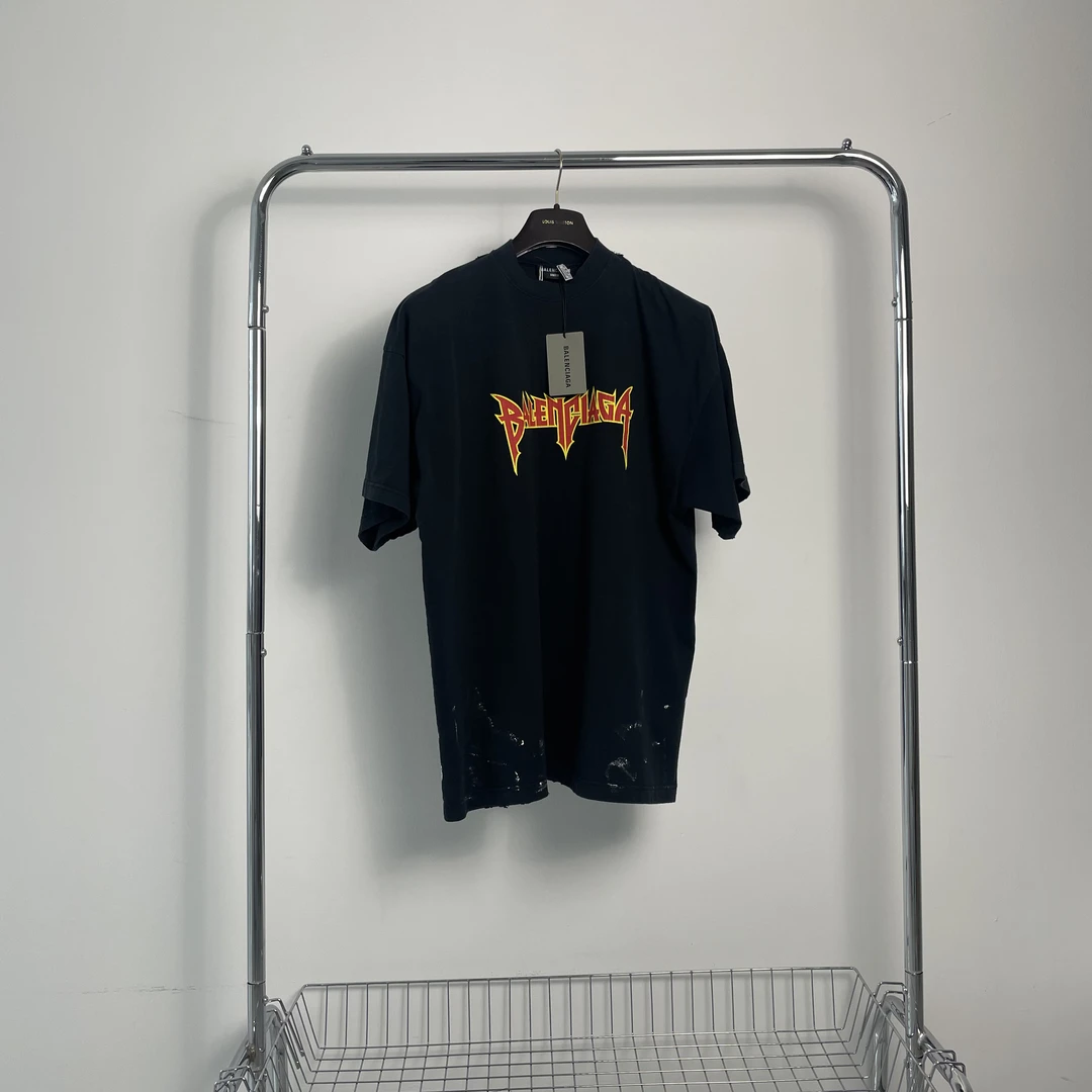 全新未使用 Balenciaga/巴黎世家 黑色摇滚系列短袖 yy00604 /1码