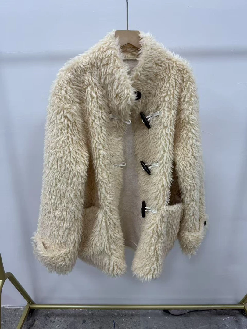 【工厂大清仓百毛米黄芭莎】女士羊毛皮毛一体外套休闲冬季百搭02